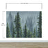 Mural de pared con naturaleza, selva tropical, paisaje de bosque brumoso. #6494 