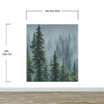 Mural de pared con naturaleza, selva tropical, paisaje de bosque brumoso. #6494 