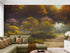 Papel tapiz vintage con árboles en un parque. Mural de pared autoadhesivo. N.º 6496