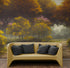 Papel tapiz vintage con árboles en un parque. Mural de pared autoadhesivo. N.º 6496