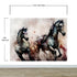 Pintura de acuarela de un caballo al galope. Mural de pared autoadhesivo de vaquero. N.º 6500