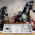 Pintura de acuarela de un caballo al galope. Mural de pared autoadhesivo de vaquero. N.º 6500