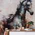 Pintura de acuarela de un caballo al galope. Mural de pared autoadhesivo de vaquero. N.º 6500