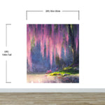 Mural de pared Bosque encantado con cerezo en flor rosa. #6504 