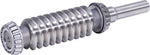 Metallic gear or shaft component on a white background