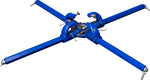Blue metal frame with four arms on a white background