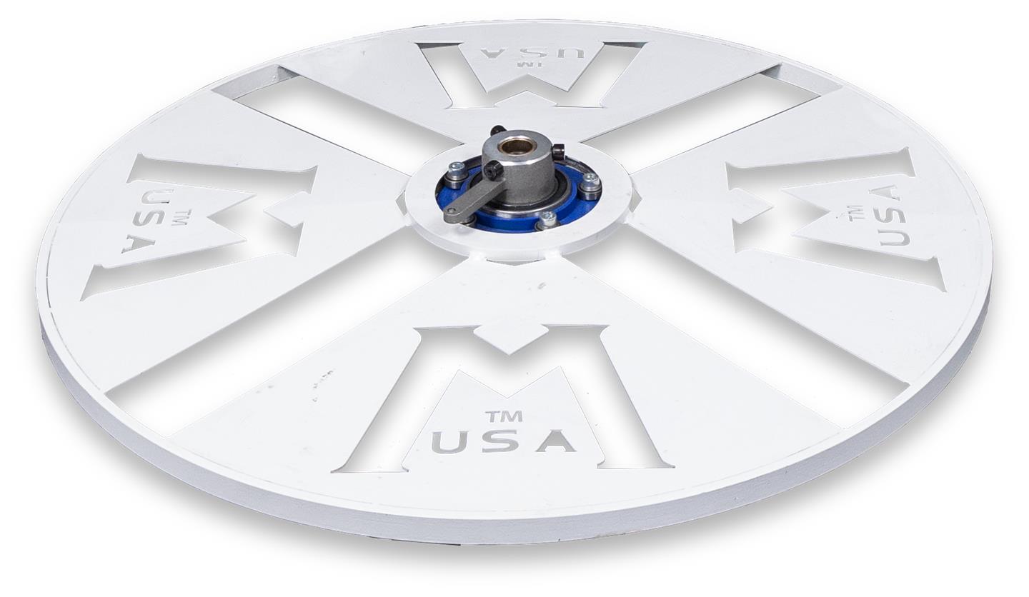 White wheel hub with 'USA' branding on a white background