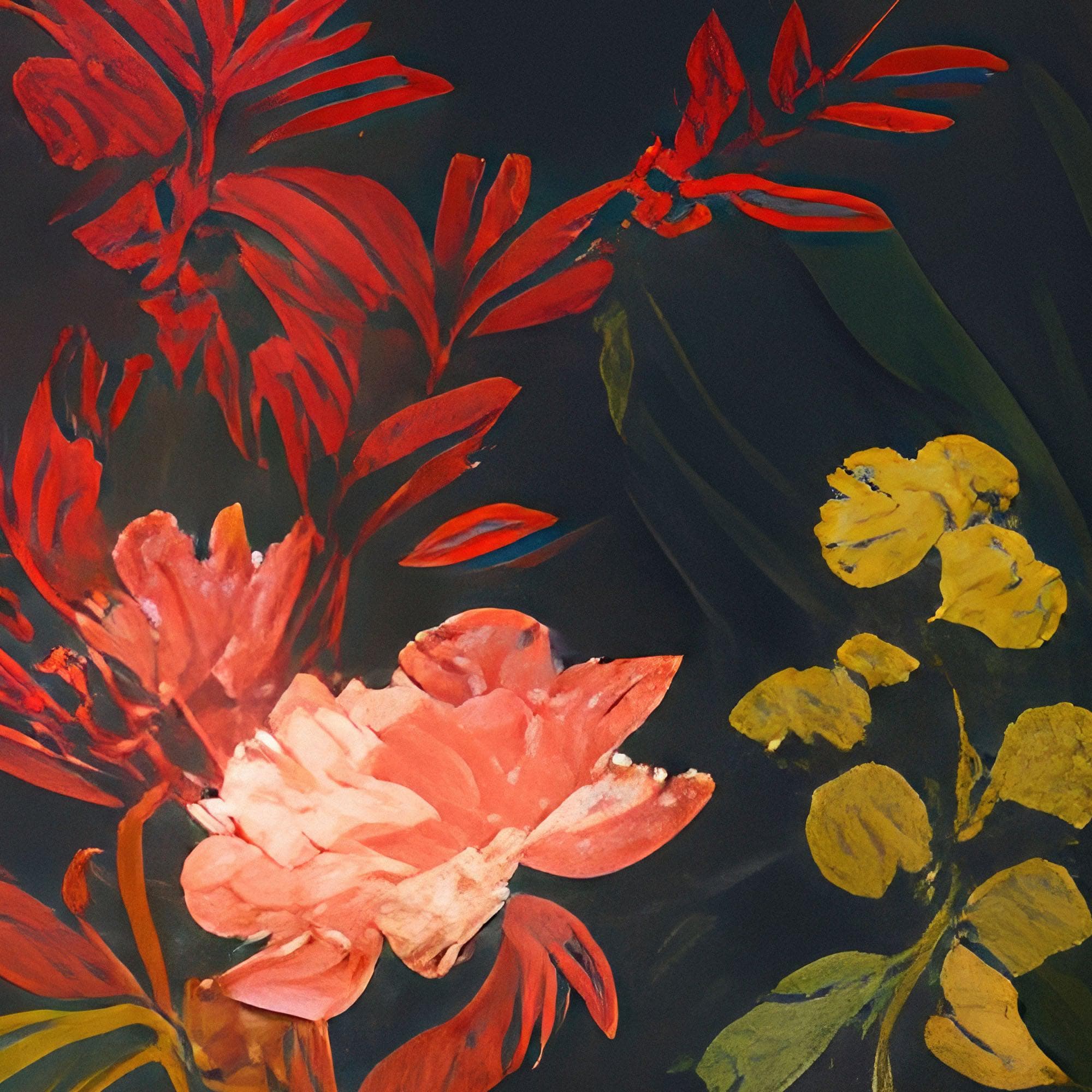 Papel tapiz con flores estilo chinoiserie. Mural de arte asiático para pared n.° 6517 