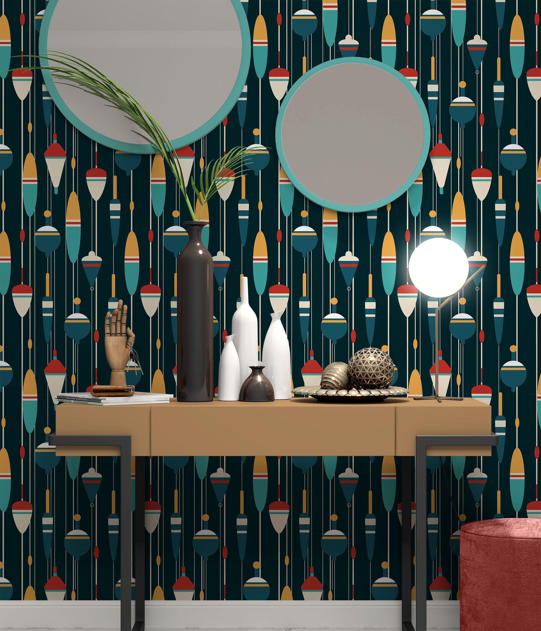 Papel tapiz decorativo de pescador / Mural de pared con temática de mar costero n.° 6534 