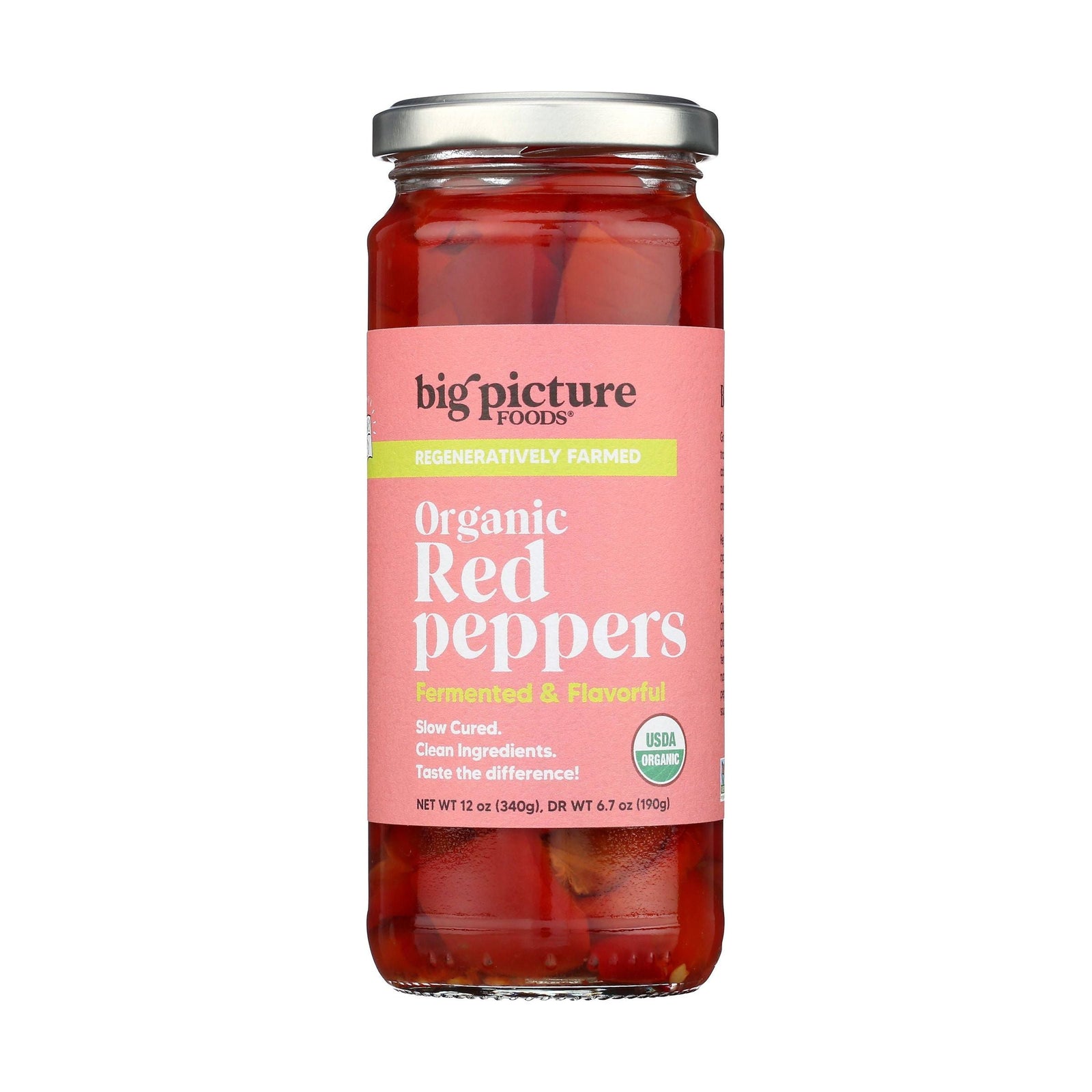 Big Picture Foods - Tiras de pimiento rojo orgánico, 355 g (paquete de 8) - Sin OGM
