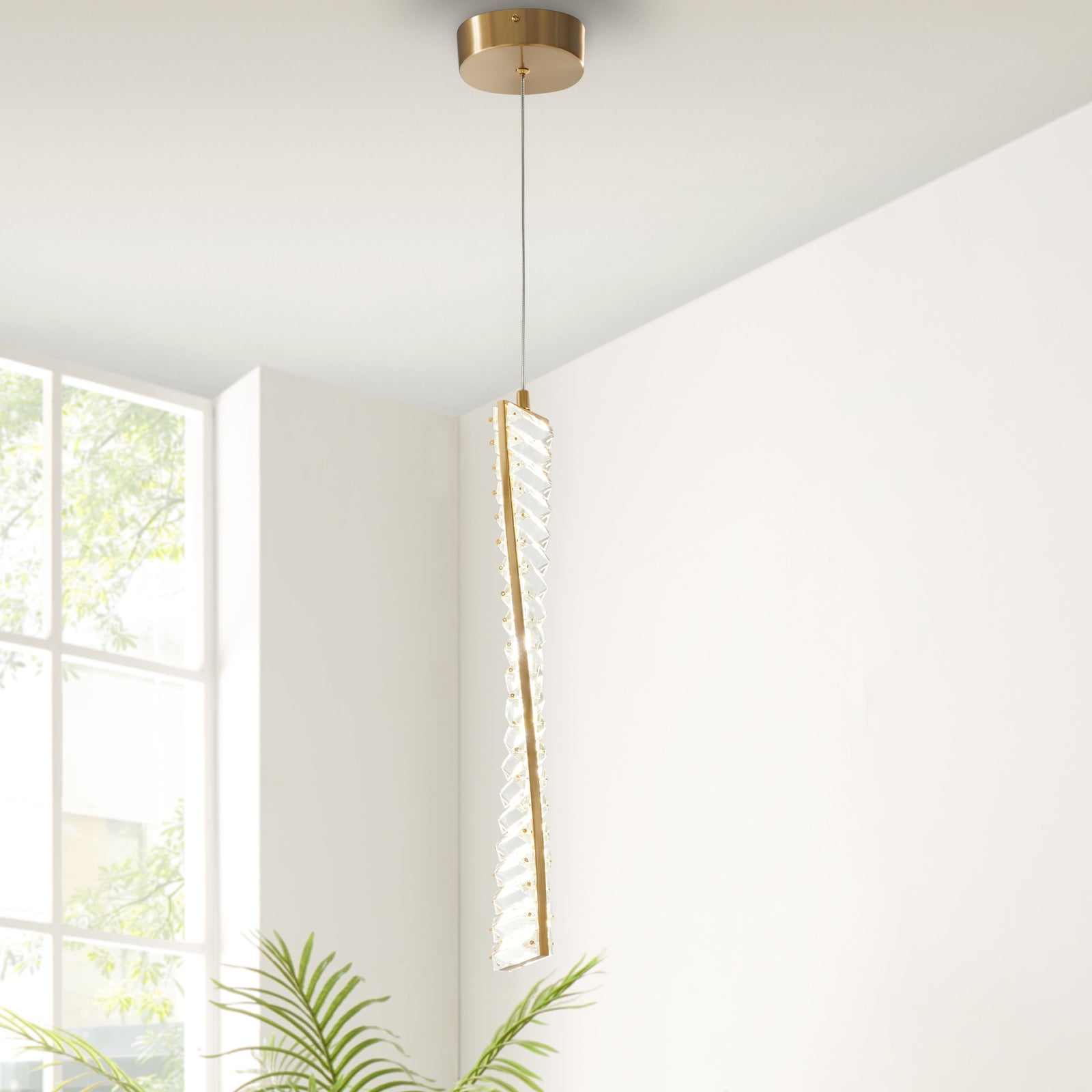 Colgante LED Efell // Oro cepillado