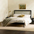 Cama de madera maciza con estructura de husillo de estilo moderno de mediados de siglo