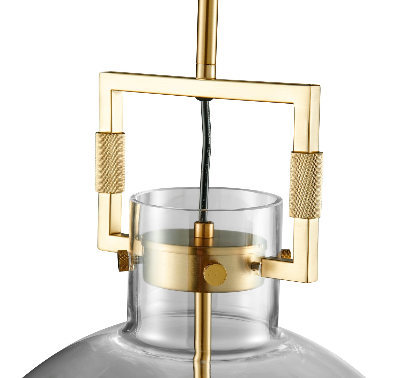 Lámpara colgante LED Atlas 1 // Cristal y oro