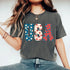 USA Floral T-Shirt - Independence Day Flowers Tees