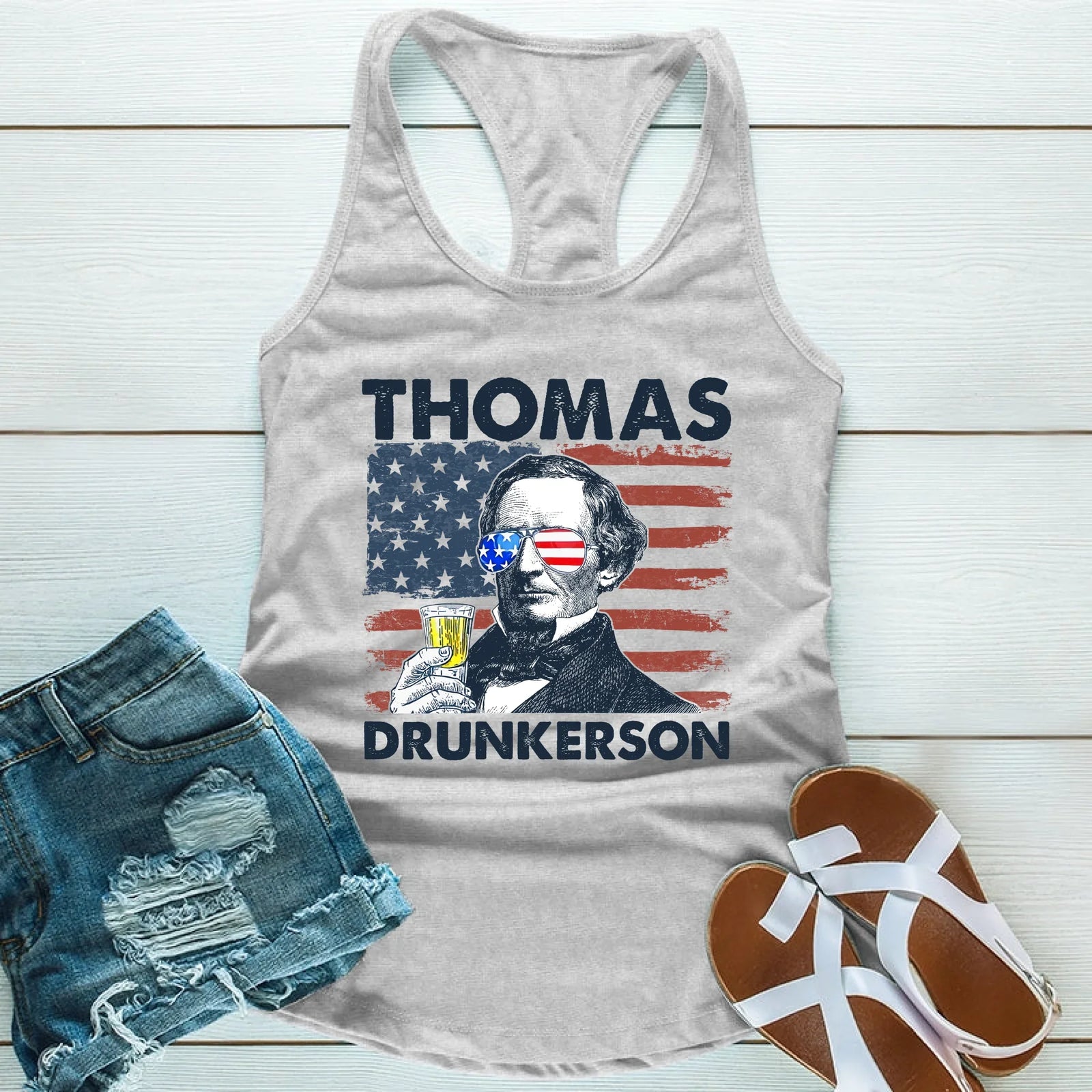 Thomas Drunkerson Unisex Tank Top – 4th of July Founding Father Tee