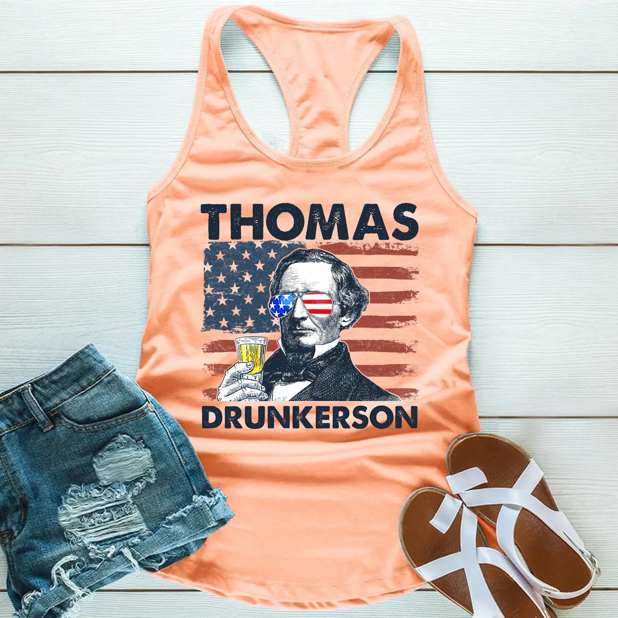 Thomas Drunkerson Unisex Tank Top – 4th of July Founding Father Tee
