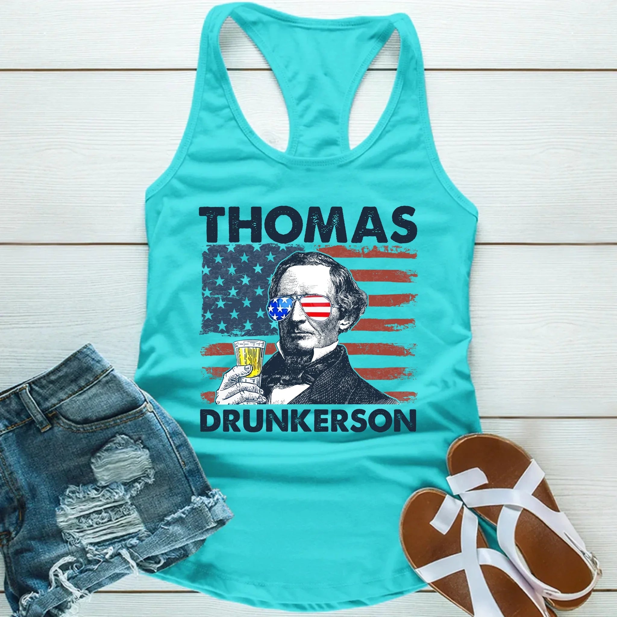 Thomas Drunkerson Unisex Tank Top – 4th of July Founding Father Tee