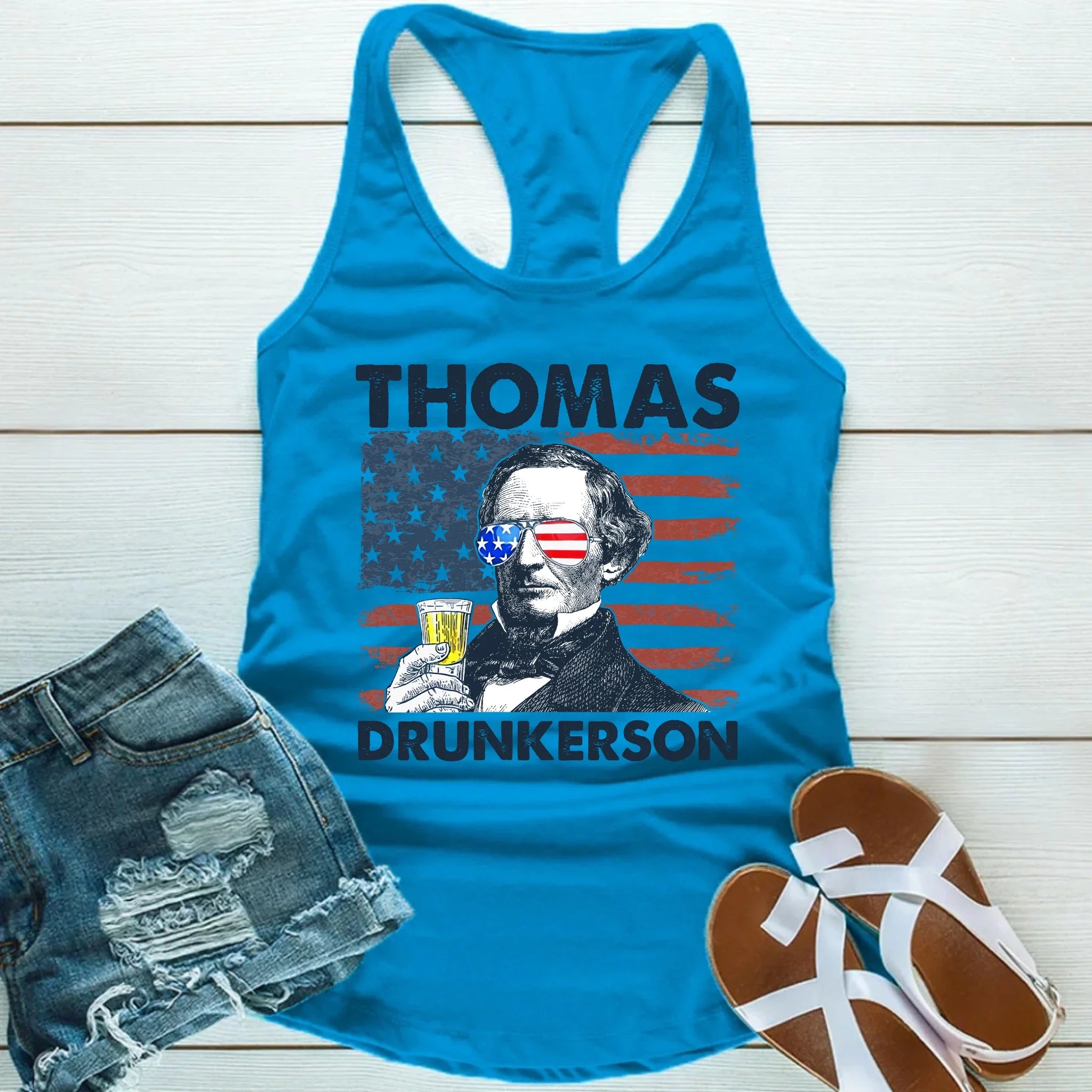 Thomas Drunkerson Unisex Tank Top – 4th of July Founding Father Tee