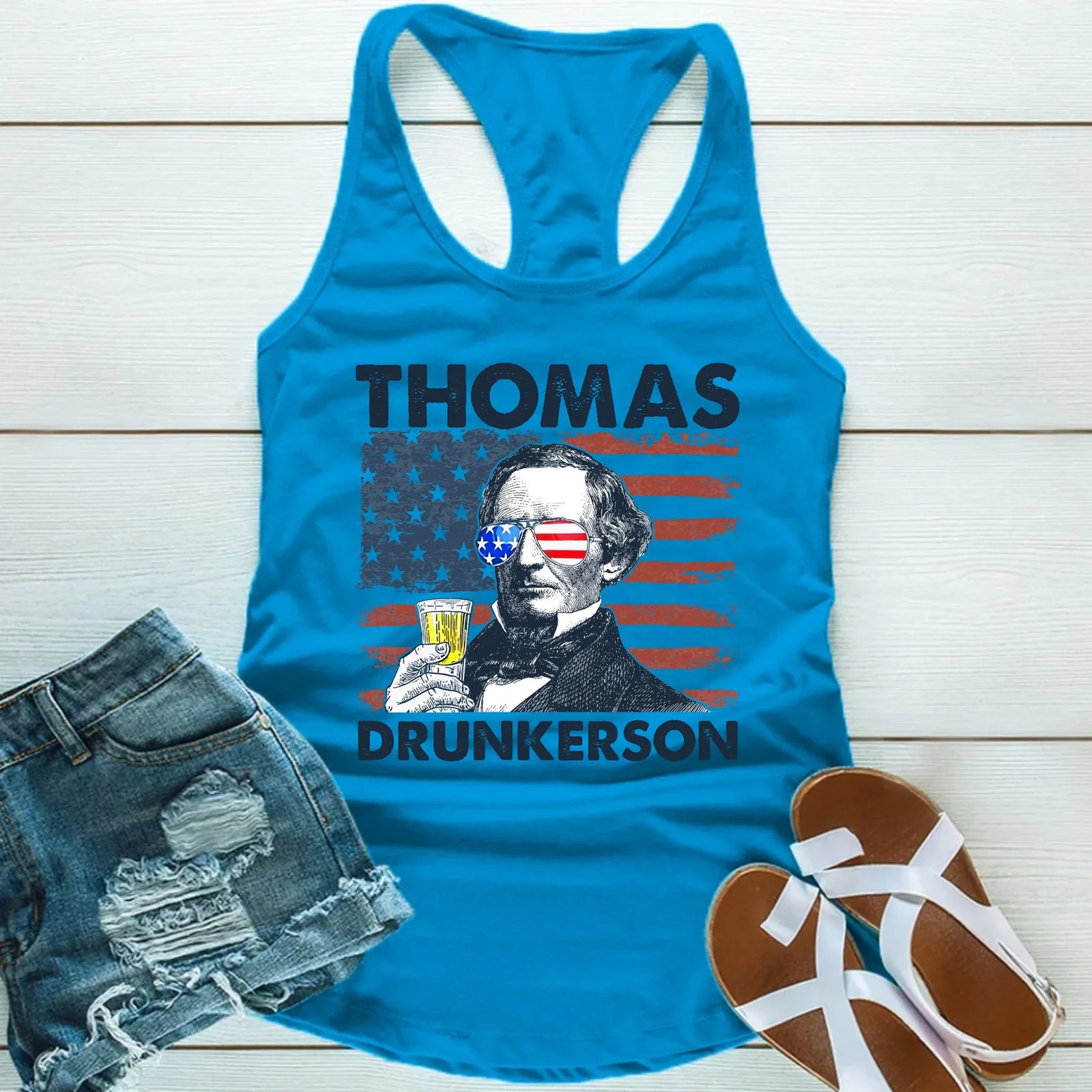 Thomas Drunkerson Unisex Tank Top – 4th of July Founding Father Tee