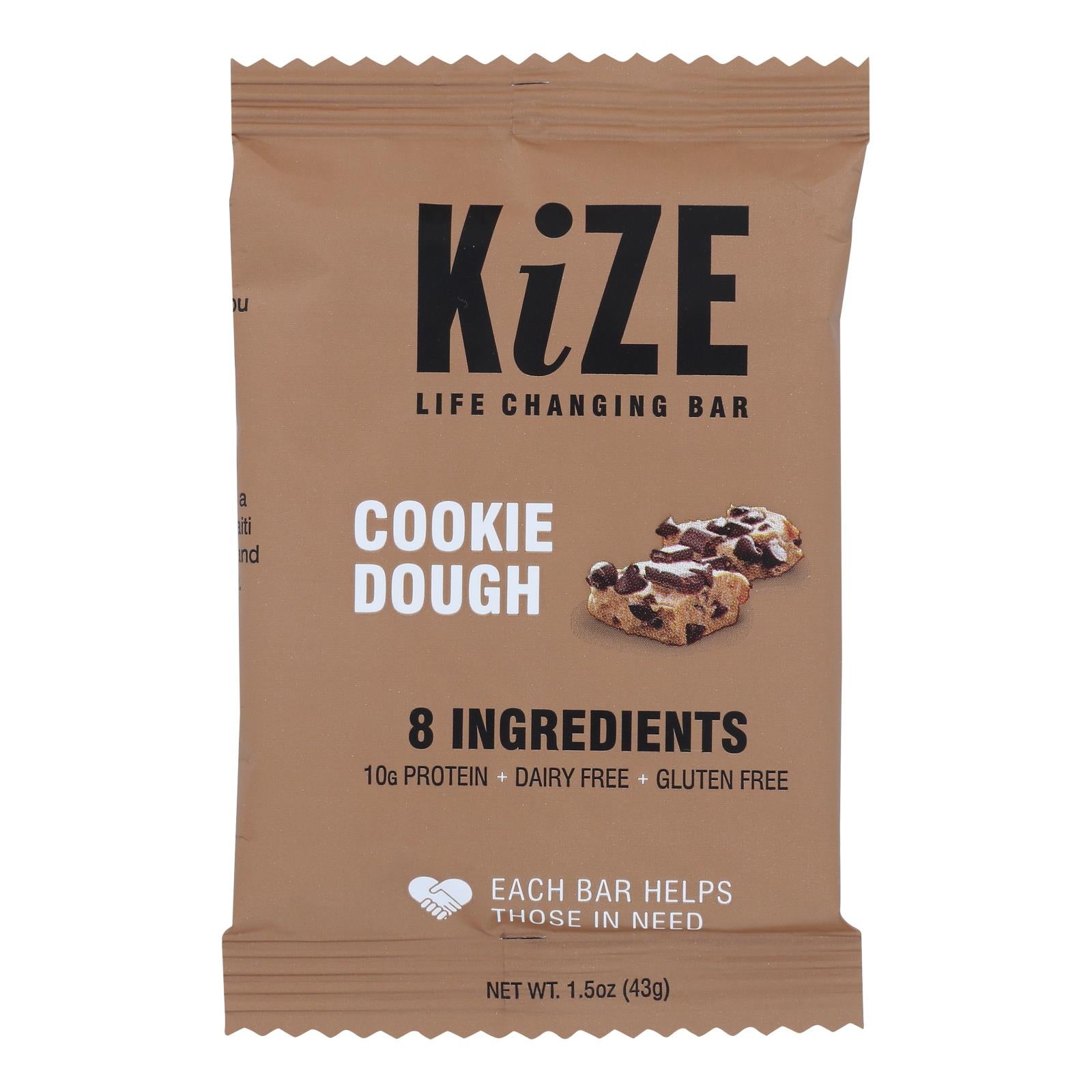 Barra energética Kize Concepts: Delicias de masa de galleta cruda (paquete de 10, 45 g cada una)