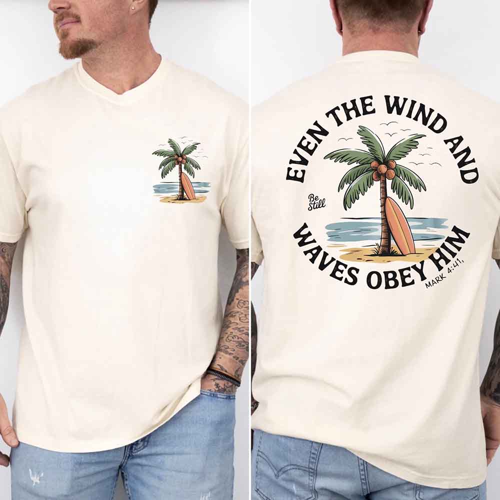 Even the Wind Obey Him Tee – Christian Graphic Shirt, Unisex Bible Verse Top
