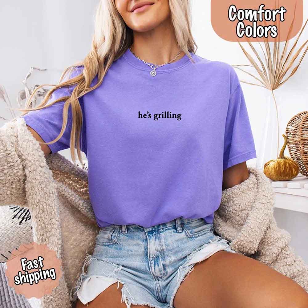 He’s Grilling – Funny Summer BBQ Shirt for Women