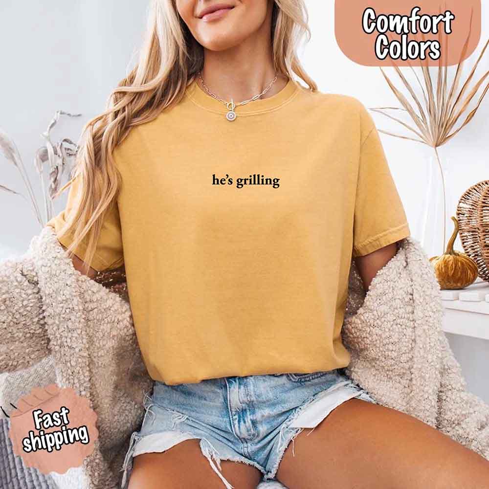 He’s Grilling – Funny Summer BBQ Shirt for Women