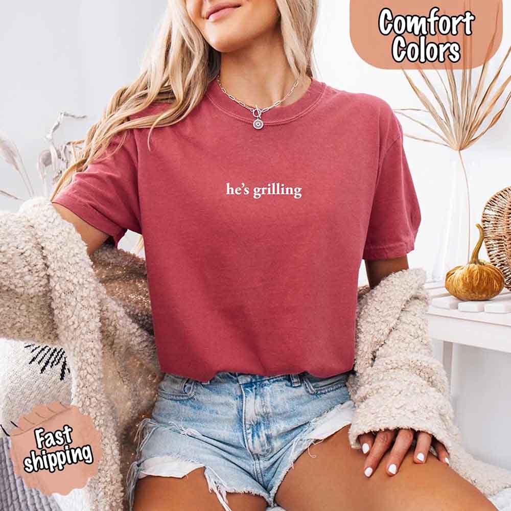 He’s Grilling – Funny Summer BBQ Shirt for Women