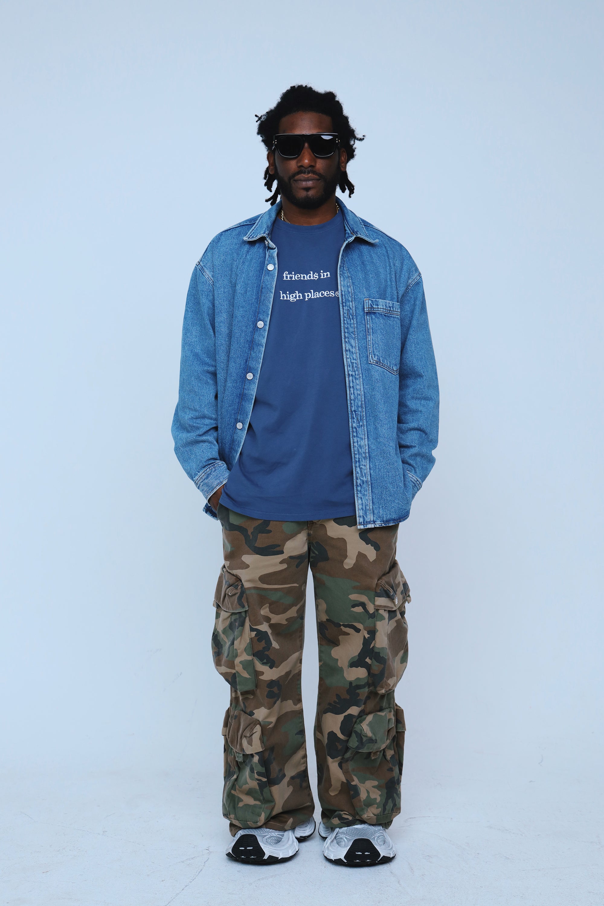 Friends In High Places (Navy - Oversize Shirt)