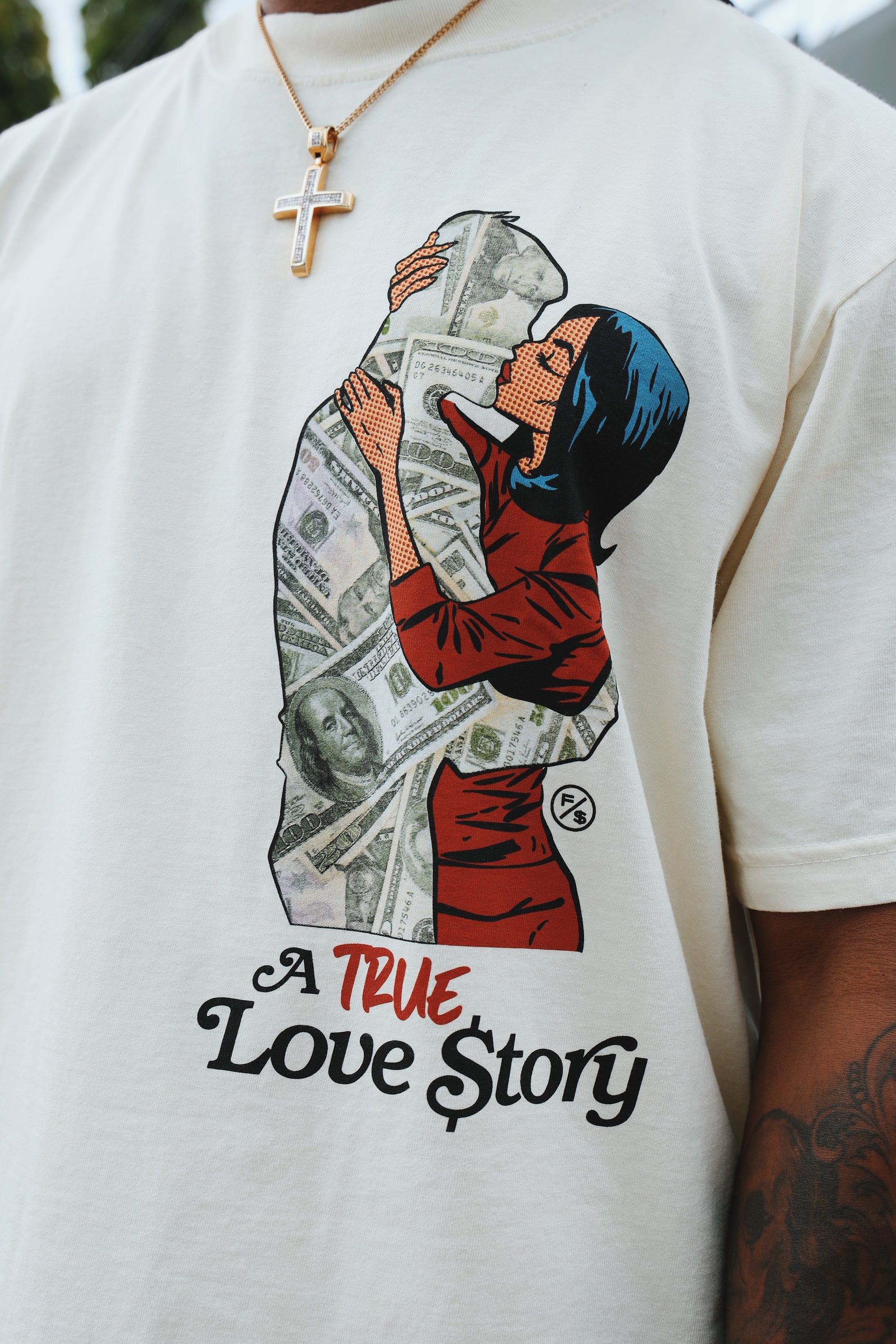 Love Story Box Tee Shirt (Cream - Oversize)