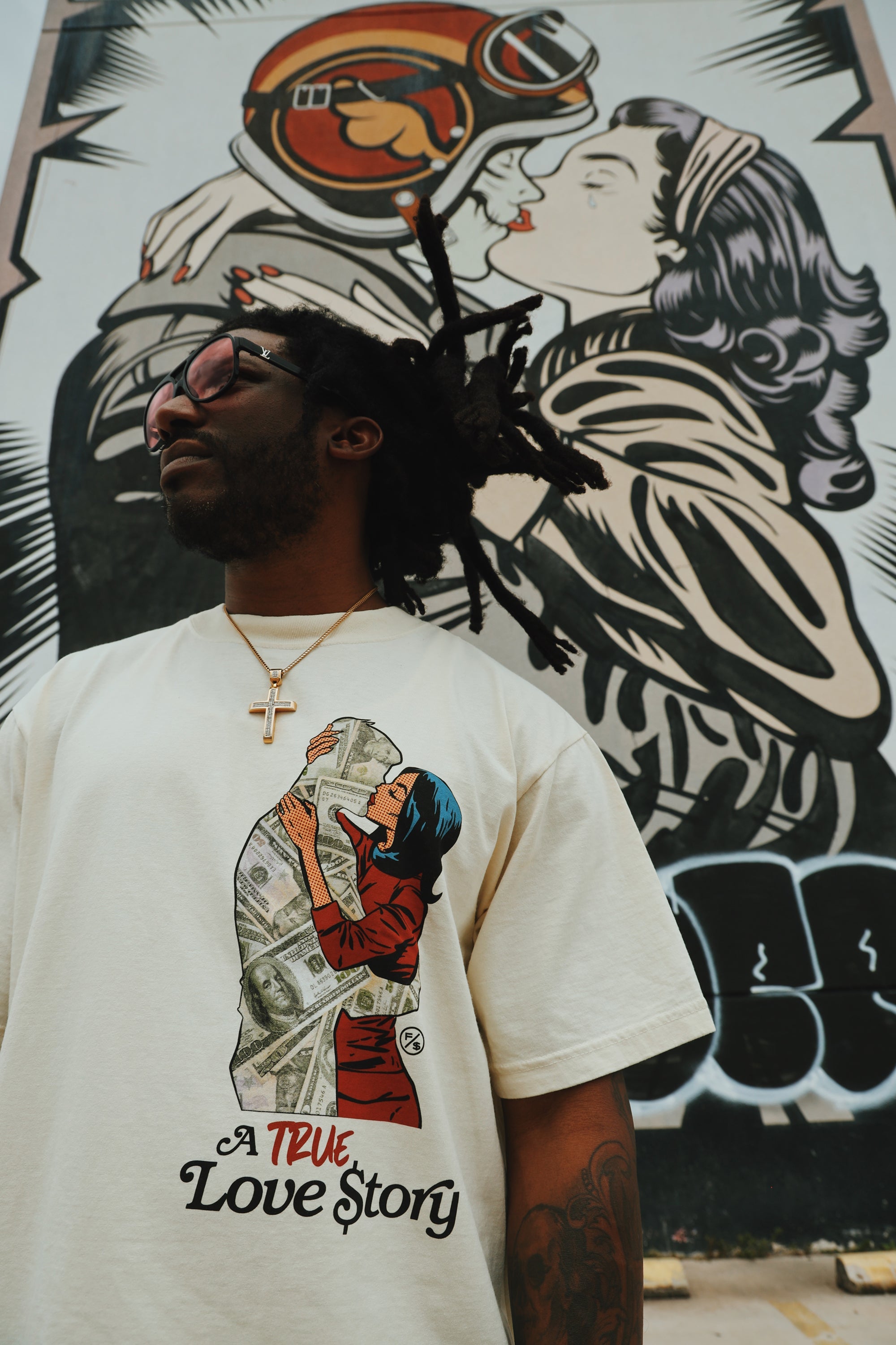 Love Story Box Tee Shirt (Cream - Oversize)