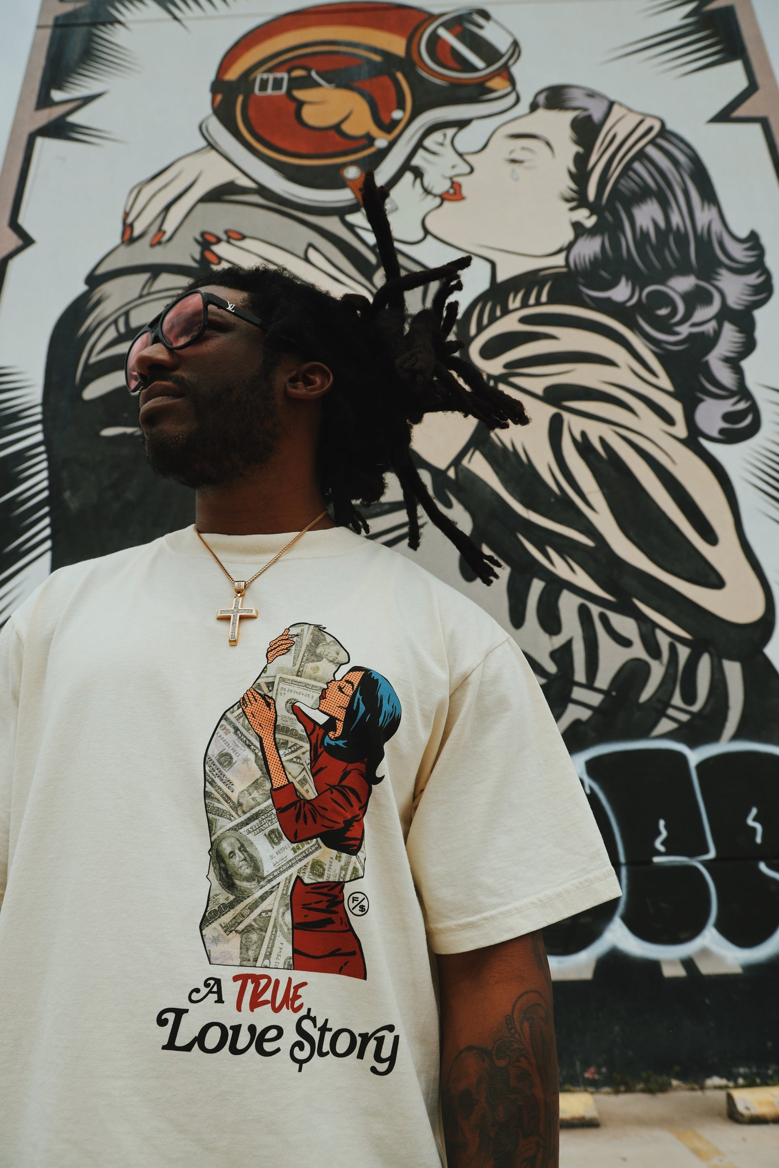 Love Story Box Tee Shirt (Cream - Oversize)