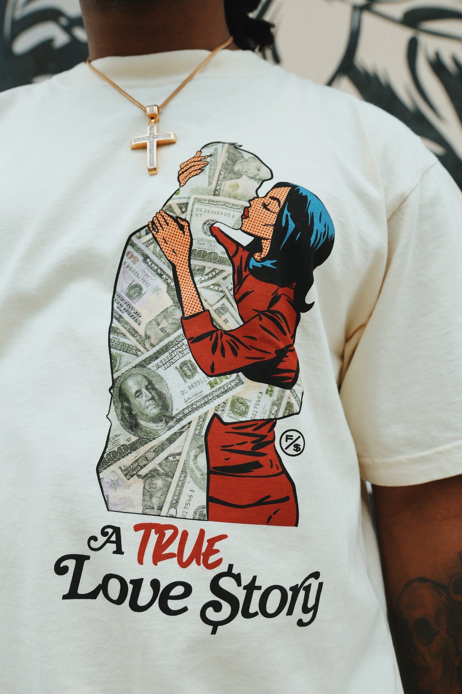 Love Story Box Tee Shirt (Cream - Oversize)