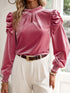 Velvet Blouse with Bow Tie Back