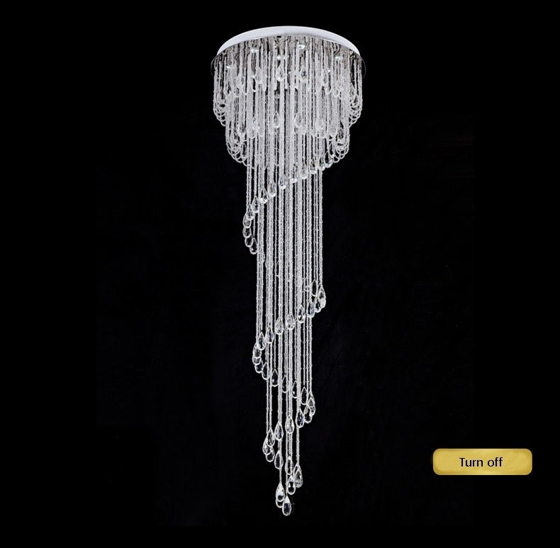 Double Spiral Staircase Crystal Chandelier for Loft, Restaurant, Hotel, Hall, Stairwell D31.5*H78.7