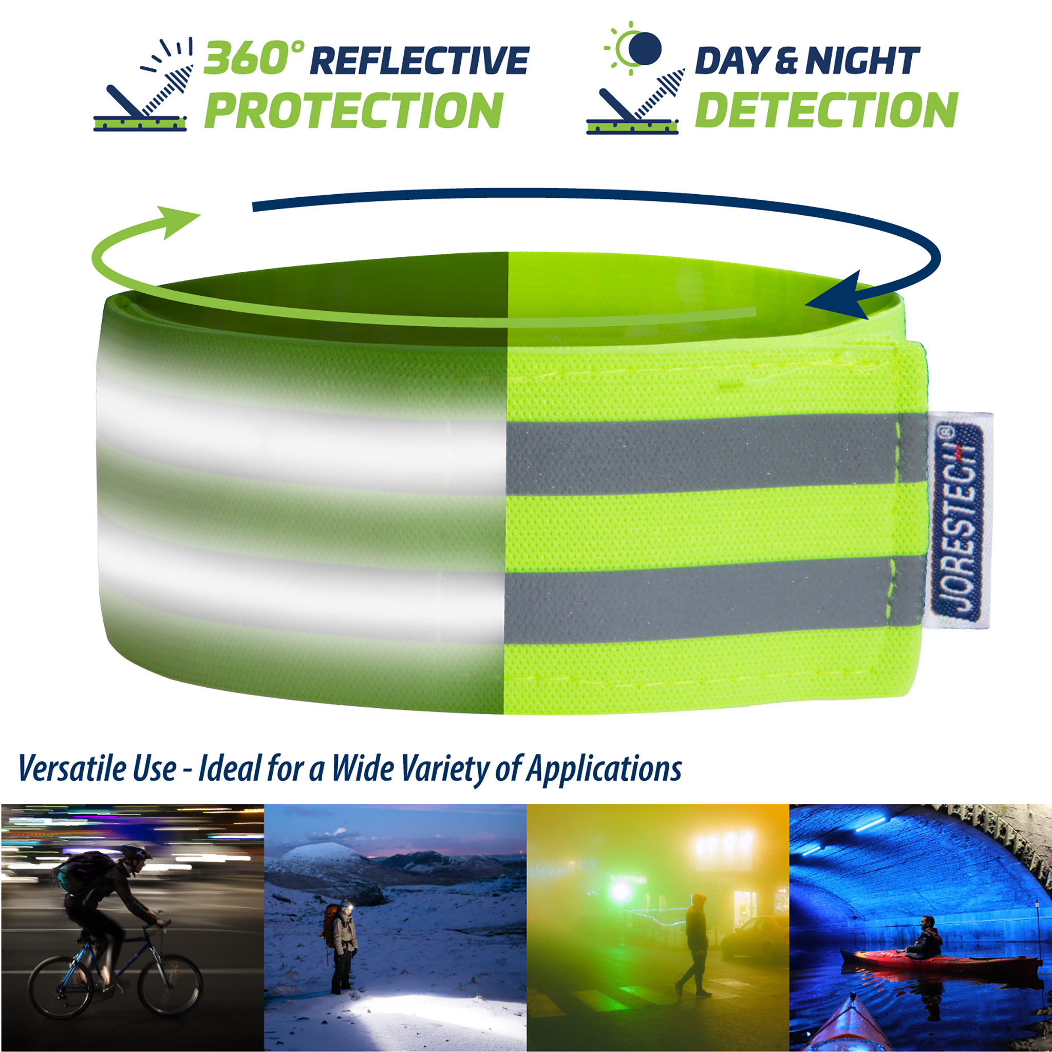 Hi-Vis Reflective Safety Bands with Mesh Storage Bag – Pack of 6
