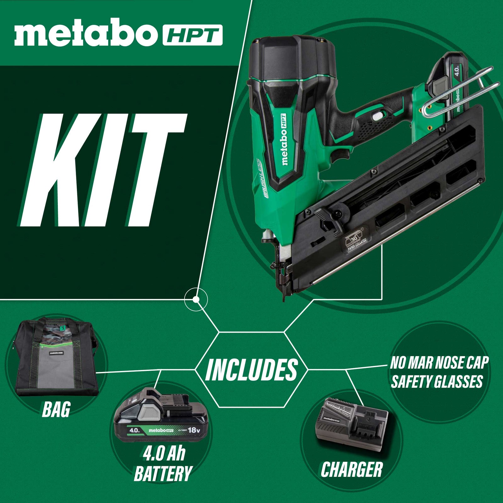 Metabo HPT NR1890DCSTM 18V MultiVolt Cordless 3-1/2
