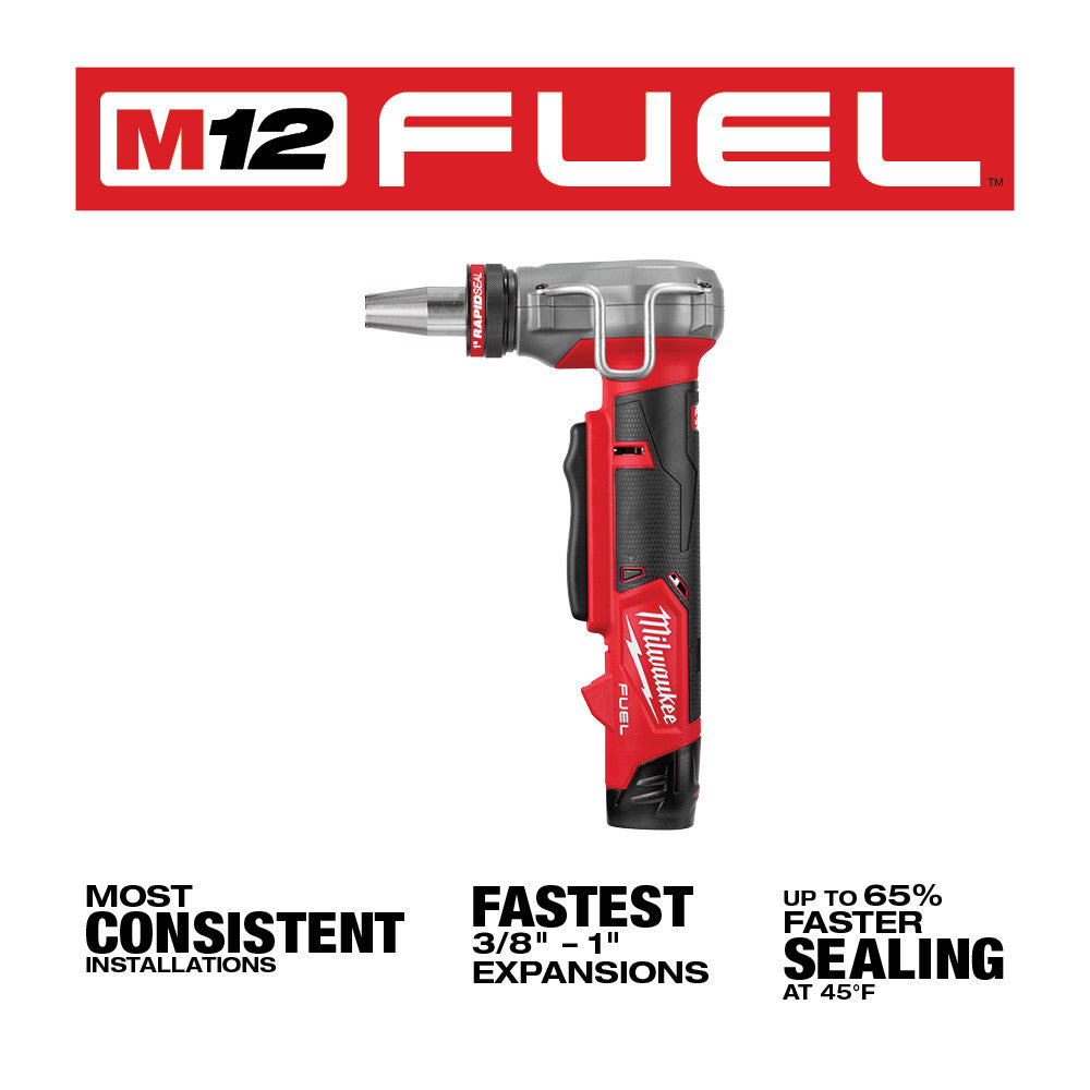 Kit expansor Milwaukee 2532-22 M12 FUEL™ ProPEX® con cabezales expansores RAPID SEAL™ ProPEX® de 1/2" a 1"