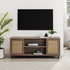 Mueble de TV de 58" con 2 puertas de madera y ratán
