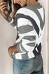 Geometric Pattern V-Neck Top