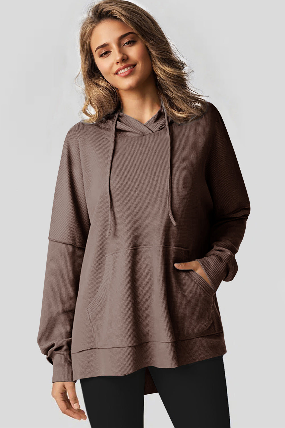 Versatile Waffle Knit Hoodie