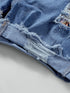 Trendy Ripped Denim Shorts with Unique Floral Design