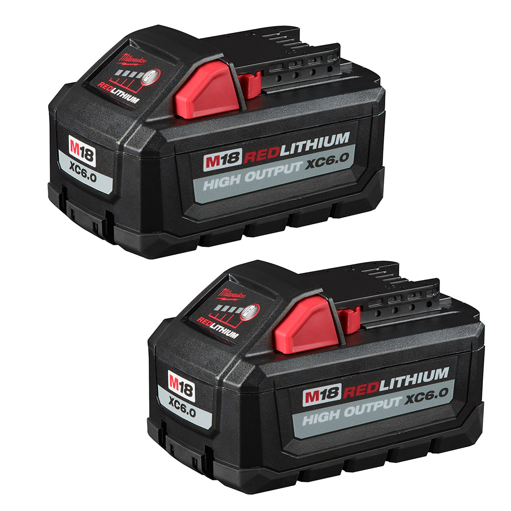 Paquete de baterías Milwaukee 48-11-1862 M18™ REDLITHIUM™ HIGH OUTPUT™ XC de 6,0 Ah (2 piezas)