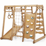 6 in 1 Indoor Jungle Gym for Toddler: Playground + Swings Set + Slide Board + Rope + Stairs