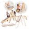 6 in 1 Montessori Climbing Set: Triangle Ladder + Arch/Rocker + Slide/Ramp + Net + Cushion + Art Addition
