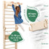 6 in 1 Wooden Swedish Wall / Climbing ladder for Children + Swing Set + Slide Board