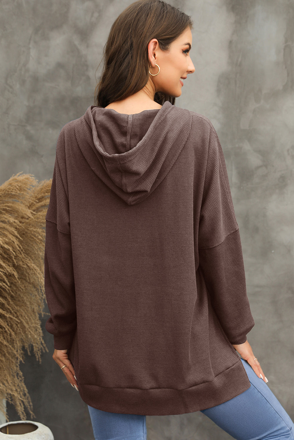 Versatile Waffle Knit Hoodie
