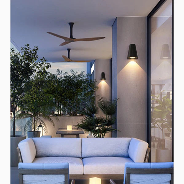 Lámparas de pared LED impermeables de aluminio para exteriores, de color negro y gris, para jardín y porche