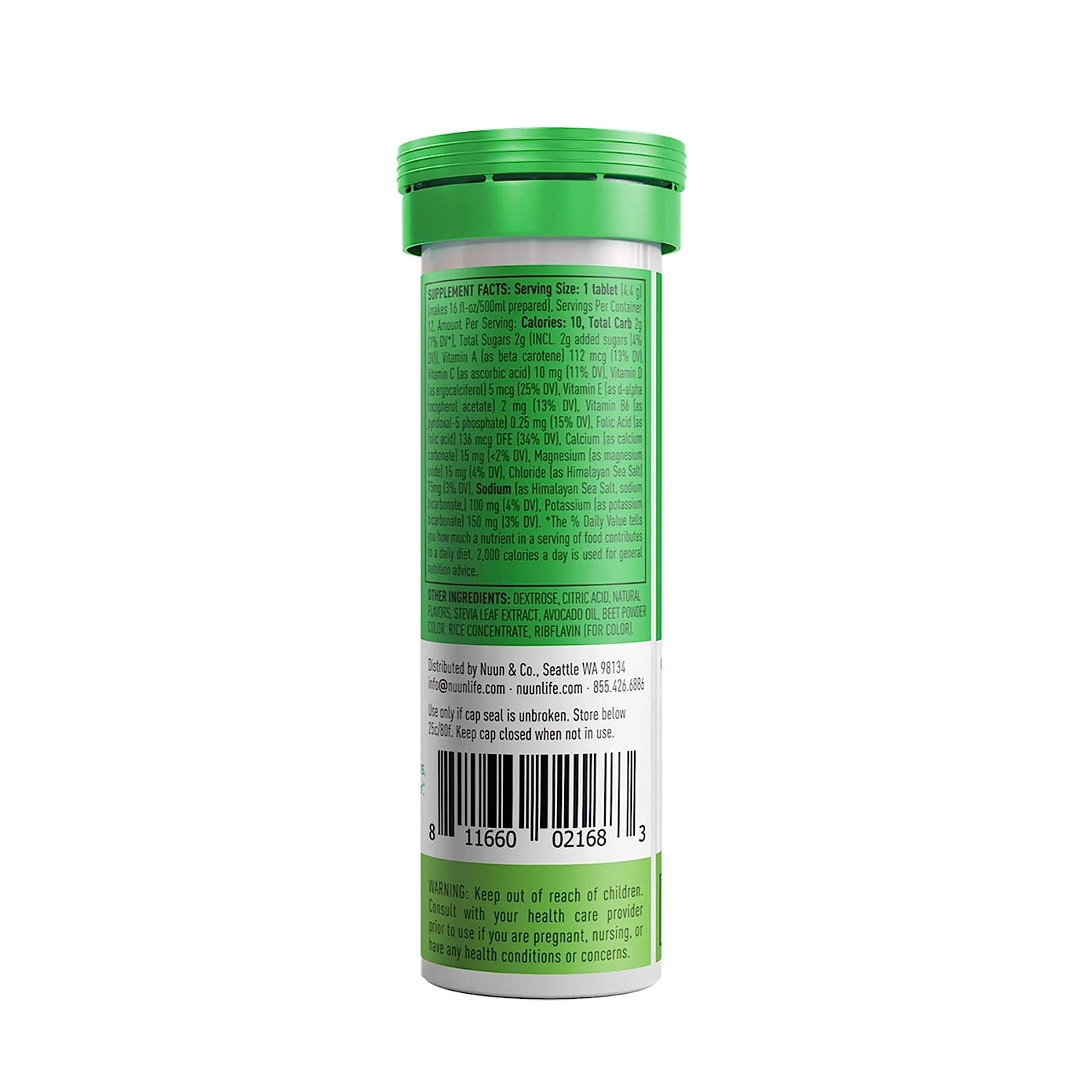 Tabletas Nuun Vitamins Drink - Mandarina y Lima (Paquete de 8 - 12 tabletas)