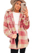 Oversized Fuzzy Plaid Jacket for Women